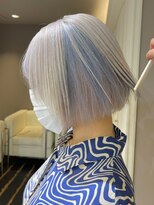 ベレーザ 渋谷(BELEZA)&nbsp;ba1492アッシュブルーホワイトブリーチコリアンスタイルロング