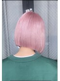 mowen 南堀江 ボブ×ピンクベージュ×艶髪×顔周りレイヤー