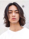 メンズミディアム　スパイラルパーマ　ニュアンスパーマ