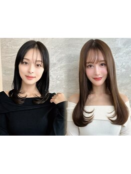 【トリートメント+カット+柔らか縮毛矯正\15800】傷みを最小限に抑える髪質改善効果のある縮毛矯正[池袋]