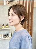 大人ショート/ハンサムショート/前髪なしショート/ショートヘア
