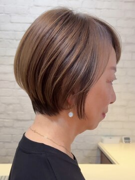 ソワネ 表参道(soigne) 表参道白髪ぼかしハイライトミディアムボブショートボブ40代50代