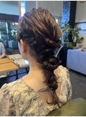 お呼ばれヘア編み込み◎華やか編みおろしヘアセット