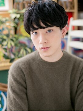 カバーヘア イヴ 戸頭店(COVER HAIR EVE) ■アッシュブラックツーブロックマッシュ102-2戸頭20代30代40代