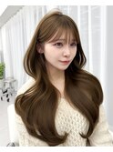 韓国ヘア　レイヤー　顔まわり