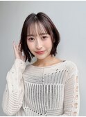 大人フレンチミニボブ切りっぱなしボブ前髪あり丸顔K20260212
