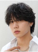 渋谷メンズパーマルーズパーマシャドウパーマッシュウルフゆるめ