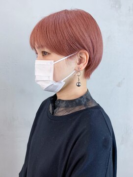 アルバム 銀座(ALBUM GINZA) コーラルピンク_外ハネボブセクションカラー_ba393161