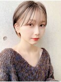 新宿 大人可愛い 20代30代40代 丸みショート 耳掛けショートボブ