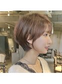 大人綺麗な小顔襟足スッキリショートボブ 30代40代50代