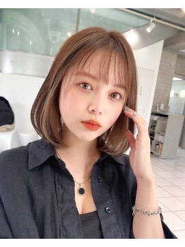 ルーカ 恵比寿(LU-CA) 20代30代40代レイヤーボブミルクティーベージュインナーカラー