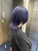 ホワイト 梅田(white) #ミディアムウルフ×青×紫/ツートンカラー