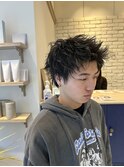 スパイキーショート/メンズハイライト/アップバング/南越谷