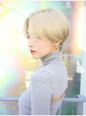 センターパート/ハイトーンカラー/ハンサムショート/本牧