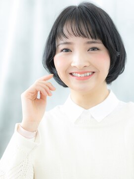 ドクターズ サロン ラブ(Dr's Salon LAB) 黒髪ぱっつん前髪大人かわいいショートボブq古河20代30代40代