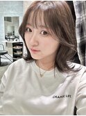 シースルーバング×顔周りレイヤーミディ