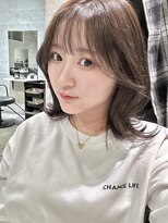 アンダーバーホワイト 天王寺阿倍野店(_WHITE)&nbsp;シースルーバング×顔周りレイヤーミディ