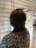 クレエ ヘアー デザイン(creer hair design)&nbsp;小顔レイヤーハッシュカットミディアムスタイル×ブラウン
