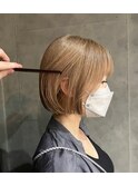 ボブ×ミルクティーベージュ