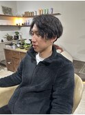 ツイストスパイラルパーマ×7:3パート