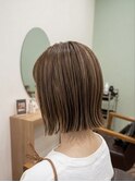 抜け感外ハネボブ×透明感極細ハイライト