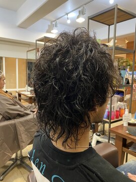 ラブリッシュ(LOVERICHE) お客様スタイル　20代男性　ウルフカット　ルーズウェーブ