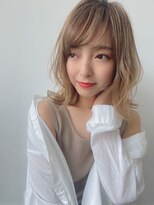 ルービック 難波(Rubik's)&nbsp;小顔前下がり外ハネボブアッシュベージュ☆