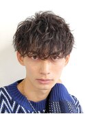 無造作パーマ波巻きスパイラルパーマツーブロックコンマヘア