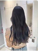 【川辺晴加】韓国風暗髪ブルーブラック/ブリーチなし