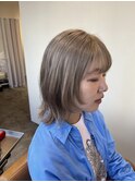 骨格診断カット/ウルフ/艶髪ハイトーン/春ホワイトベージュ