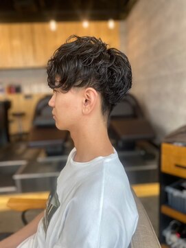 メンズカット バイ ソイクフ(メンズカット by SOY-KUFU) MEN'S HAIRダークアッシュマッシュパーマ