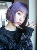 透明感カラーワンレン小顔ピンクヘアー秋色_F0009
