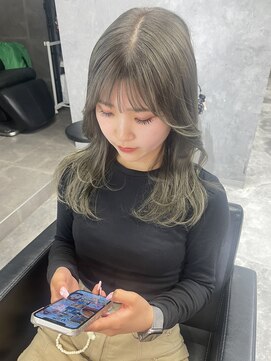 ミミー(mimiiy) オリーブグレージュ/梅田美容室/透明感カラー/梅田ブリーチ