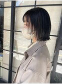 顔まわりレイヤー切りっぱなしボブ