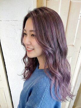 エノア 東京(ENORE) セミロング｜パープル｜ダブルカラー/ハイライト