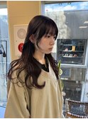 ボルドーカラー/ブリーチなしダブルカラー/レイヤーカット