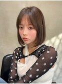 アッシュベージュ×タッセルボブ