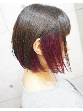 ヘアテリア リュウ 大塚(hair teria ryu) 【Bf→Af】インナーブリーチ1回/バイオレットパープル