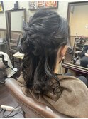 ロープ編みハーフアップ　【ヘアセット】
