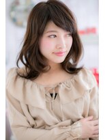 ミック 日暮里店(miq)&nbsp;アッシュオリーブ斜めバング外ハネカールくびれミディc1