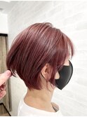 ★ベリーピンク×抜け感ショートBOB×カシスピンク★