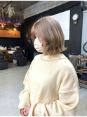 ハイトーンボブ_ミルクティーベージュ