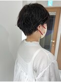 ”久保田”マッシュショートニュアンスパーマ秋カラーブラウン