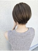 ショートボブ/顔まわりカット/ベージュ/ブラウン/アッシュ