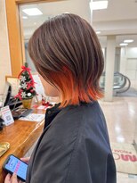 モリオ フロム ロンドン サッポロファクトリー店(morio FROM LONDON) 札幌ボブ　レイヤーボブ　オレンジインナーカラー