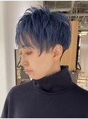 刈り上げショートレイヤー×ブルージュカラー