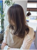 柔らか透け感ベージュ☆ロングレイヤー20代30代40代