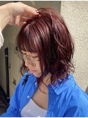 ブリーチなしダブルカラー暖色ピンクパープルレッド/akane