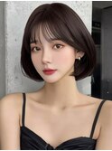 渋谷 ボブ 韓国ヘア 大人ボブ 顔周りレイヤー 小顔カット
