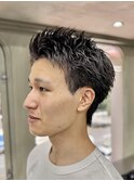刈り上げアップバングスパイキーショートパーマスパイラルパーマ